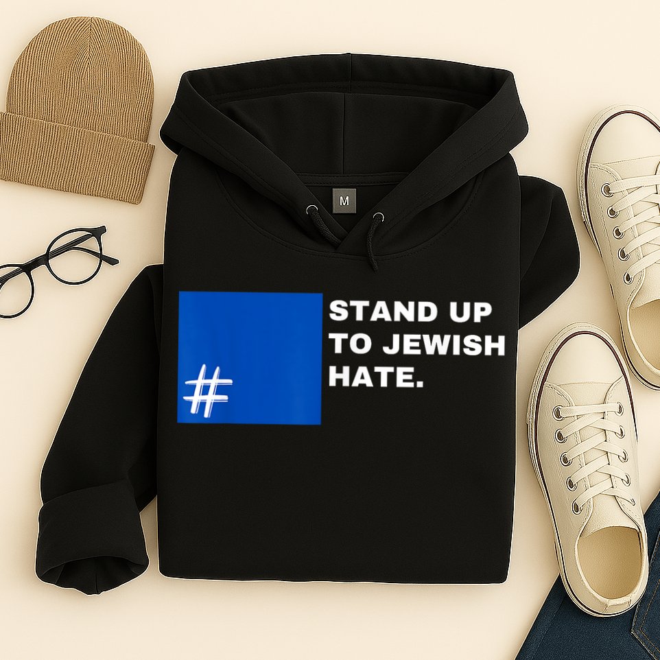 Stand Up To Jewish Hate Blue Square Support Israel Hoodie