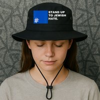 Stand Up To Jewish Hate Blue Square Support Israel Bucket Hat