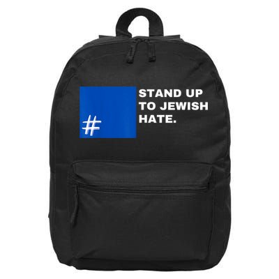 Stand Up To Jewish Hate Blue Square Support Israel 16 in Basic Backpack