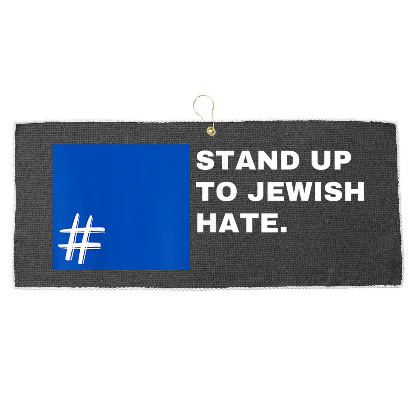 Stand Up To Jewish Hate Blue Square Support Israel Large Microfiber Waffle Golf Towel