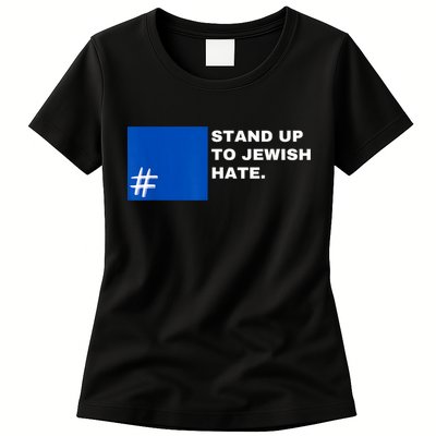 Stand Up To Jewish Hate Blue Square Support Israel Womens T-Shirt