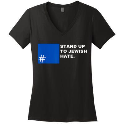 Stand Up To Jewish Hate Blue Square Support Israel Women's V-Neck T-Shirt