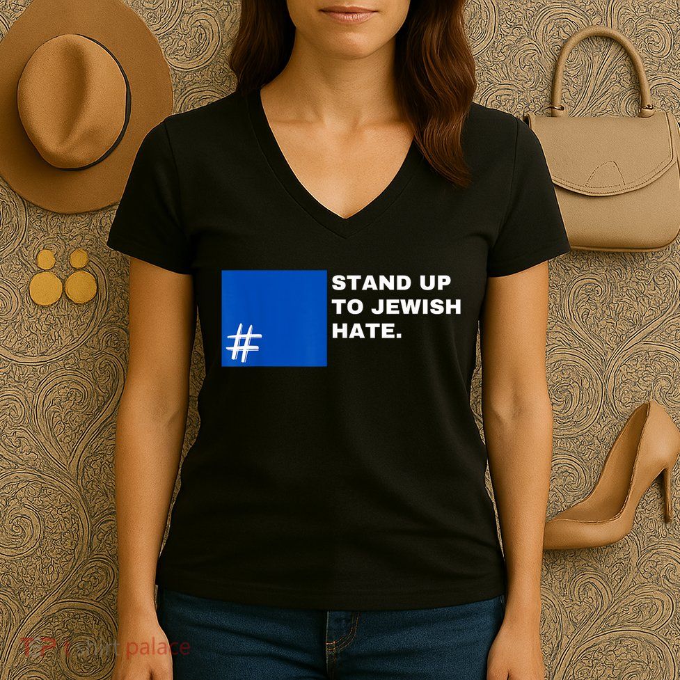 Stand Up To Jewish Hate Blue Square Support Israel Women's V-Neck T-Shirt
