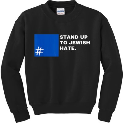 Stand Up To Jewish Hate Blue Square Support Israel Kids Sweatshirt