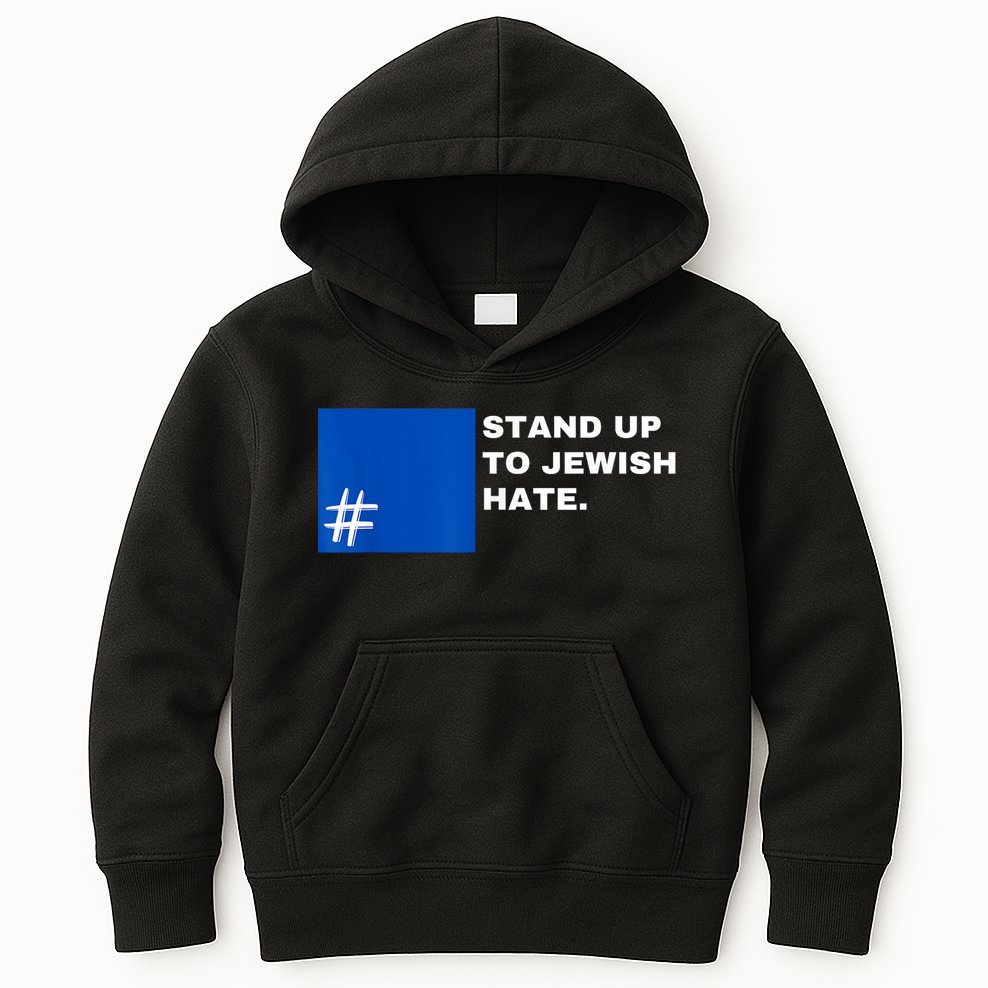Stand Up To Jewish Hate Blue Square Support Israel Kids Hoodie