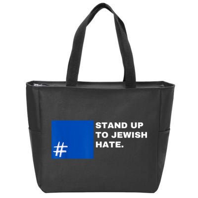 Stand Up To Jewish Hate Blue Square Support Israel Zip Tote Bag