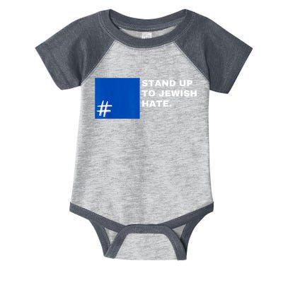 Stand Up To Jewish Hate Blue Square Support Israel Infant Baby Jersey Bodysuit