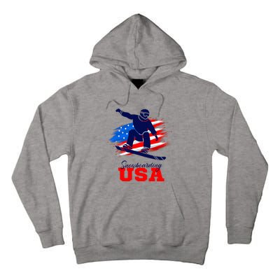 Snowboarding Usa Team American Flag Snowboard Sport Lover Tall Hoodie