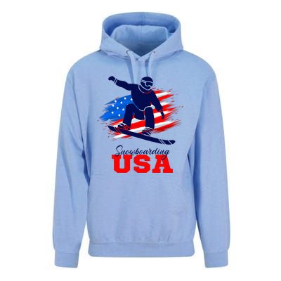 Snowboarding Usa Team American Flag Snowboard Sport Lover Unisex Surf Hoodie