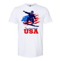 Snowboarding Usa Team American Flag Snowboard Sport Lover Softstyle CVC T-Shirt