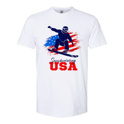 Snowboarding Usa Team American Flag Snowboard Sport Lover Softstyle® CVC T-Shirt