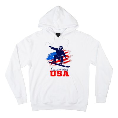 Snowboarding Usa Team American Flag Snowboard Sport Lover Hoodie