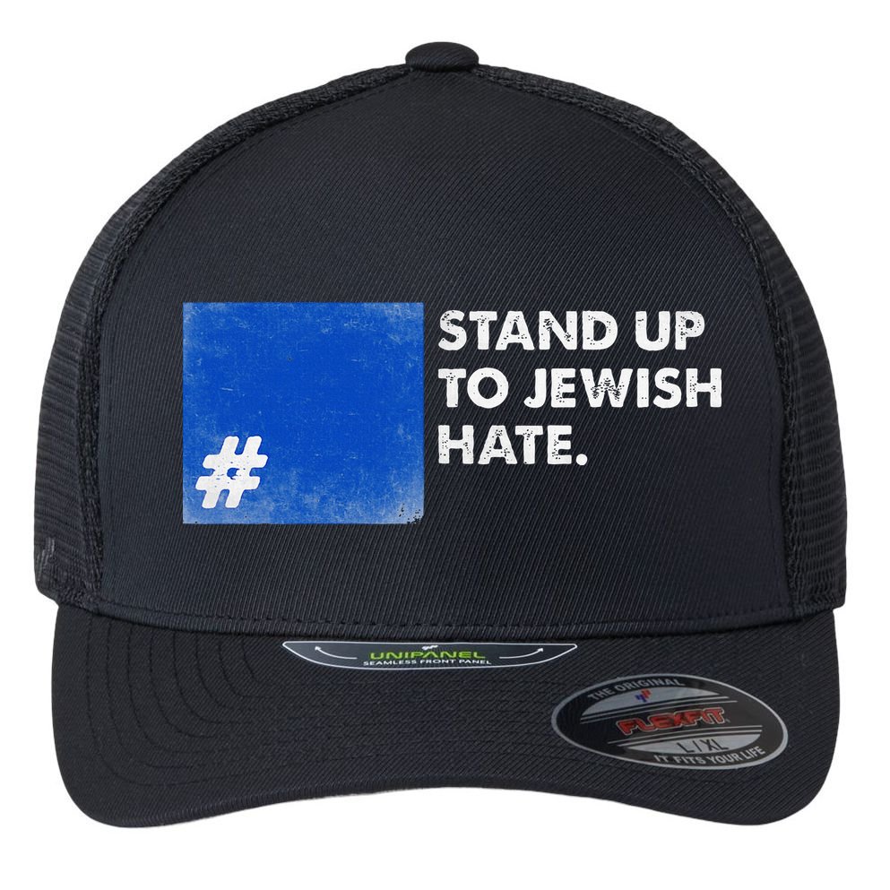 Stand Up To Jewish Hate Blue Square Support Israel  Flexfit Unipanel Trucker Cap