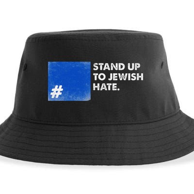 Stand Up To Jewish Hate Blue Square Support Israel  Sustainable Bucket Hat