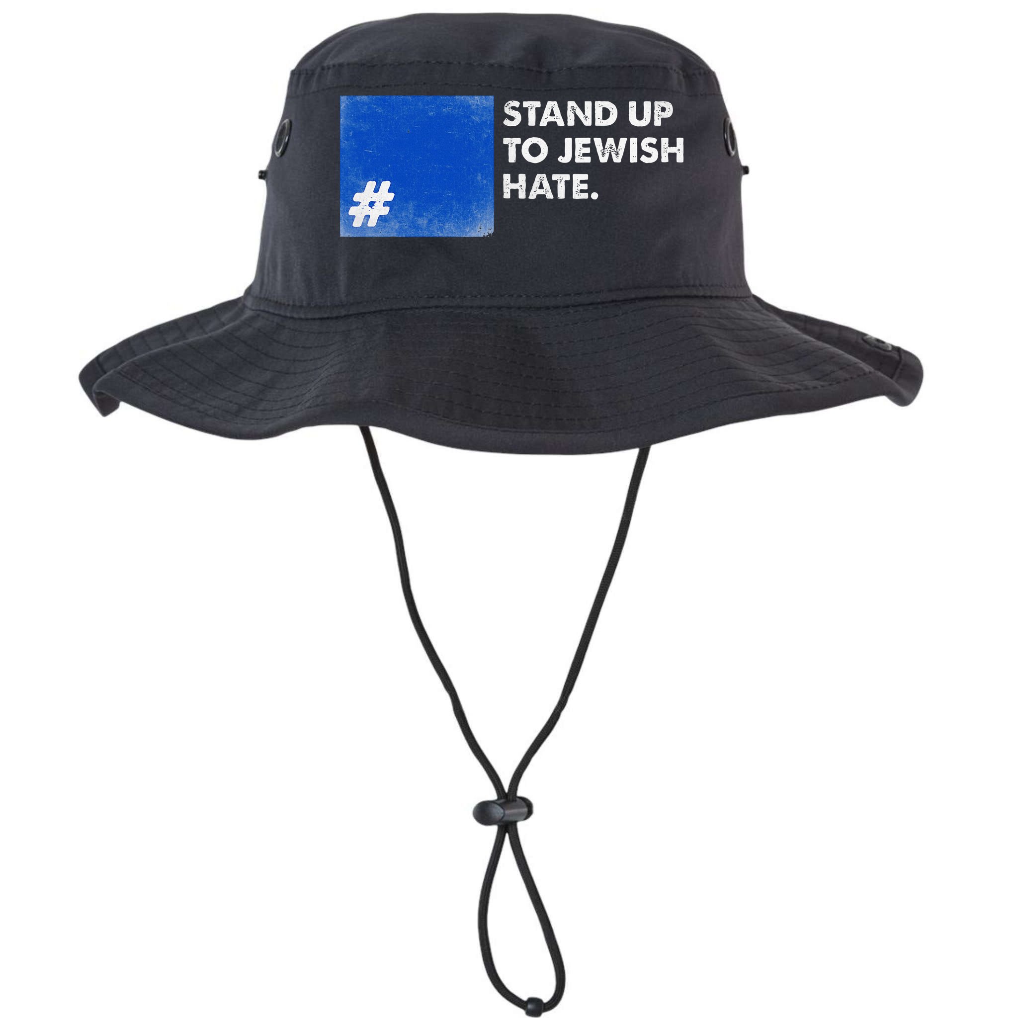 Stand Up To Jewish Hate Blue Square Support Israel  Bucket Hat