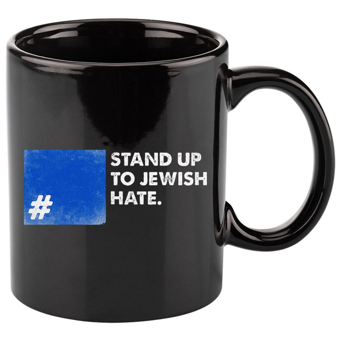 Stand Up To Jewish Hate Blue Square Support Israel  11oz C Handle Ceramic Mug