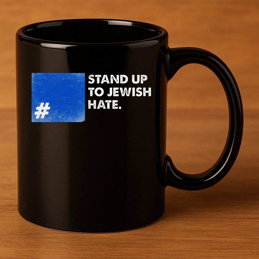 Stand Up To Jewish Hate Blue Square Support Israel  11oz C Handle Ceramic Mug