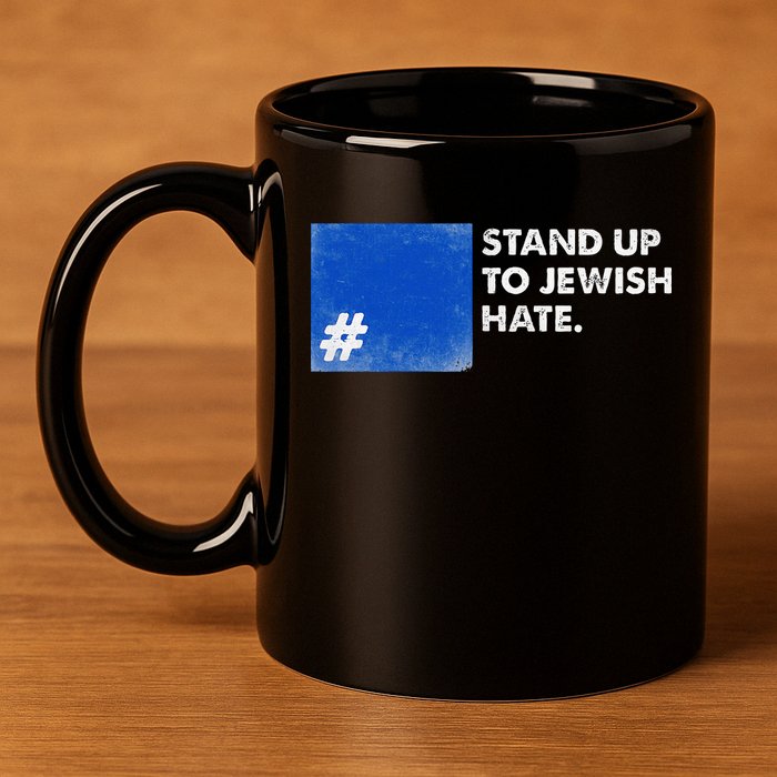 Stand Up To Jewish Hate Blue Square Support Israel  11oz C Handle Ceramic Mug