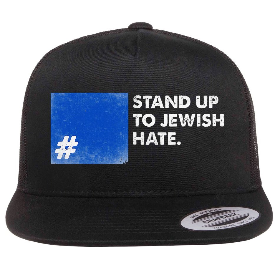Stand Up To Jewish Hate Blue Square Support Israel  Flat Bill Trucker Hat