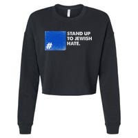 Stand Up To Jewish Hate Blue Square Support Israel  Cropped Pullover Crew