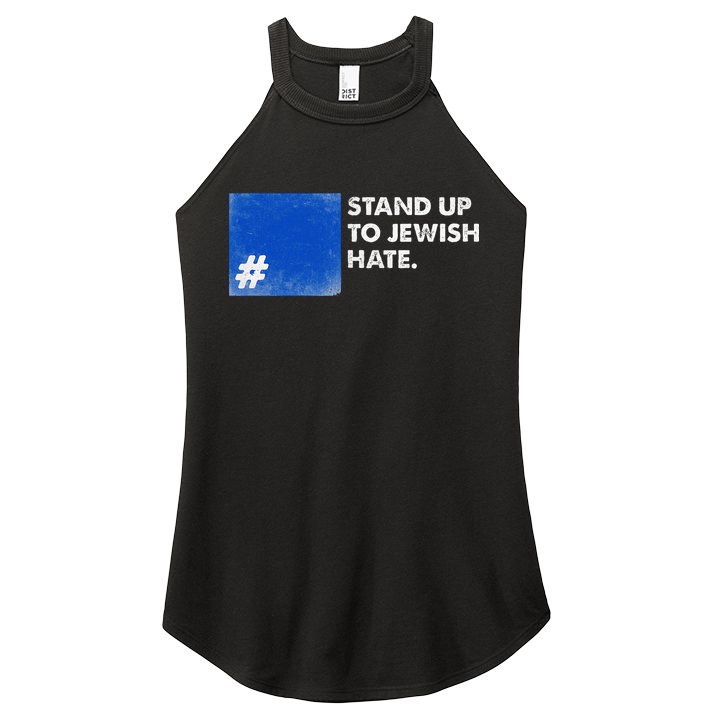 Stand Up To Jewish Hate Blue Square Support Israel  Women's Perfect Tri Rocker Tank