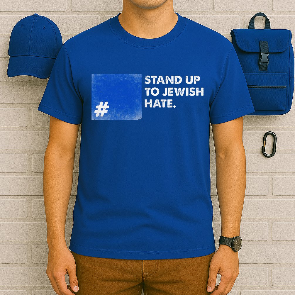 Stand Up To Jewish Hate Blue Square Support Israel  T-Shirt