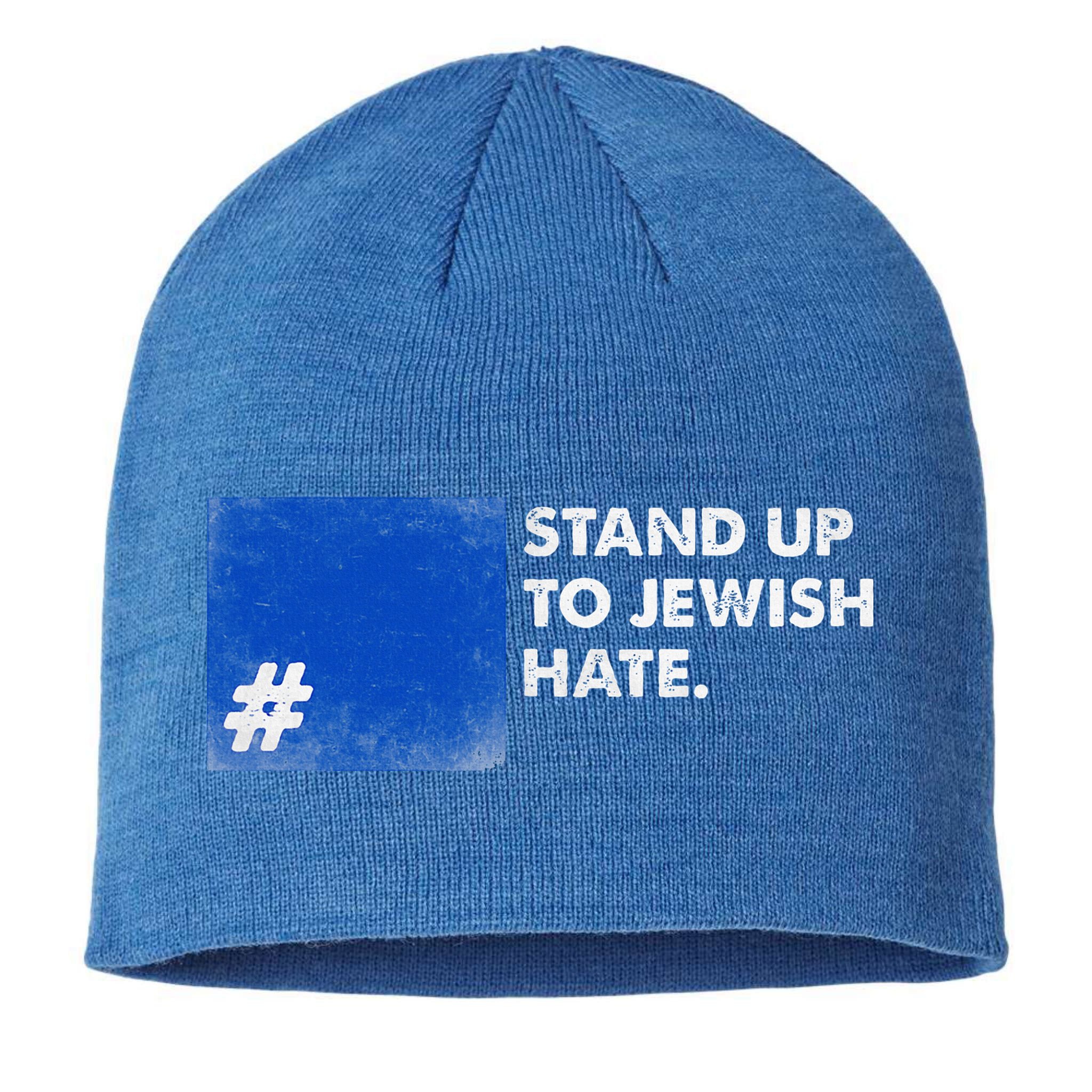Stand Up To Jewish Hate Blue Square Support Israel  Sustainable Beanie