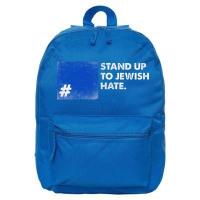 Stand Up To Jewish Hate Blue Square Support Israel  16 in Basic Backpack