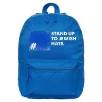 Stand Up To Jewish Hate Blue Square Support Israel  16 in Basic Backpack