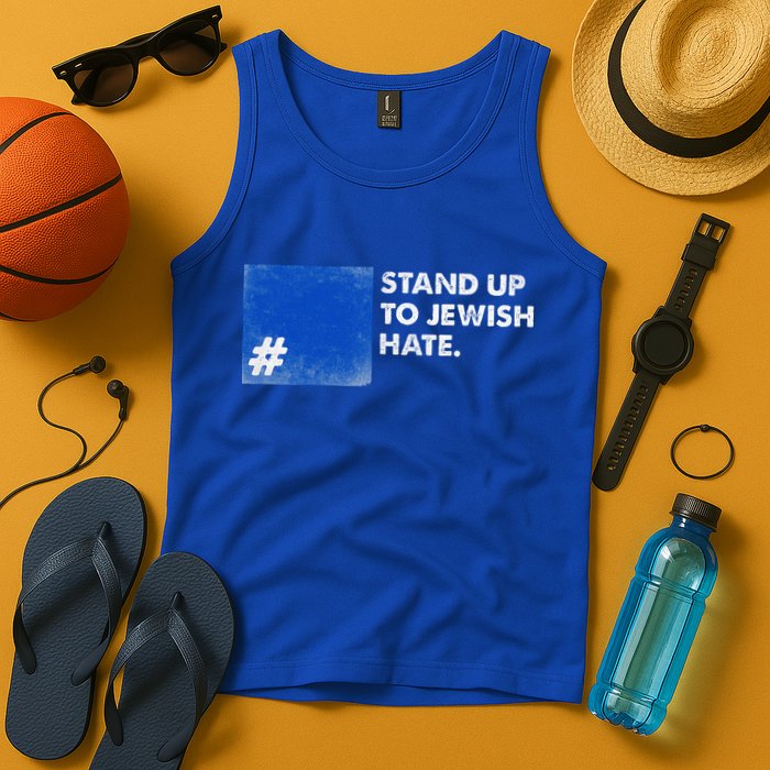 Stand Up To Jewish Hate Blue Square Support Israel  Tank Top