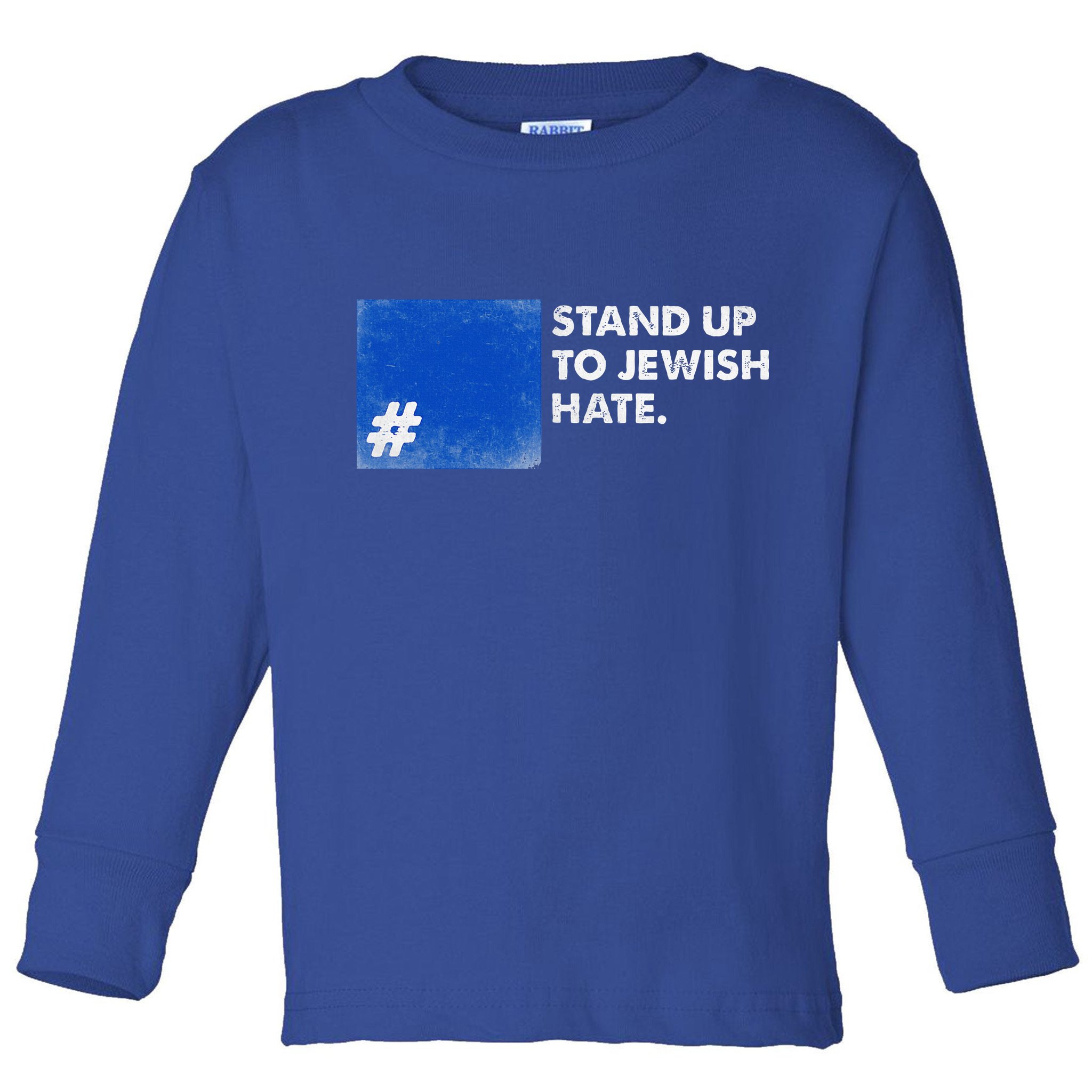 Stand Up To Jewish Hate Blue Square Support Israel  Toddler Long Sleeve Shirt