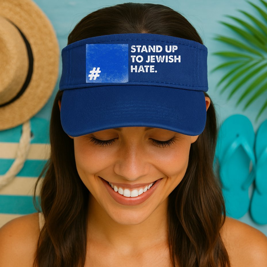 Stand Up To Jewish Hate Blue Square Support Israel  Visor