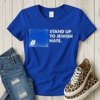 Stand Up To Jewish Hate Blue Square Support Israel  Womens T-Shirt