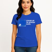 Stand Up To Jewish Hate Blue Square Support Israel  Womens T-Shirt