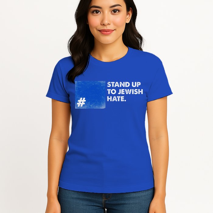 Stand Up To Jewish Hate Blue Square Support Israel  Womens T-Shirt