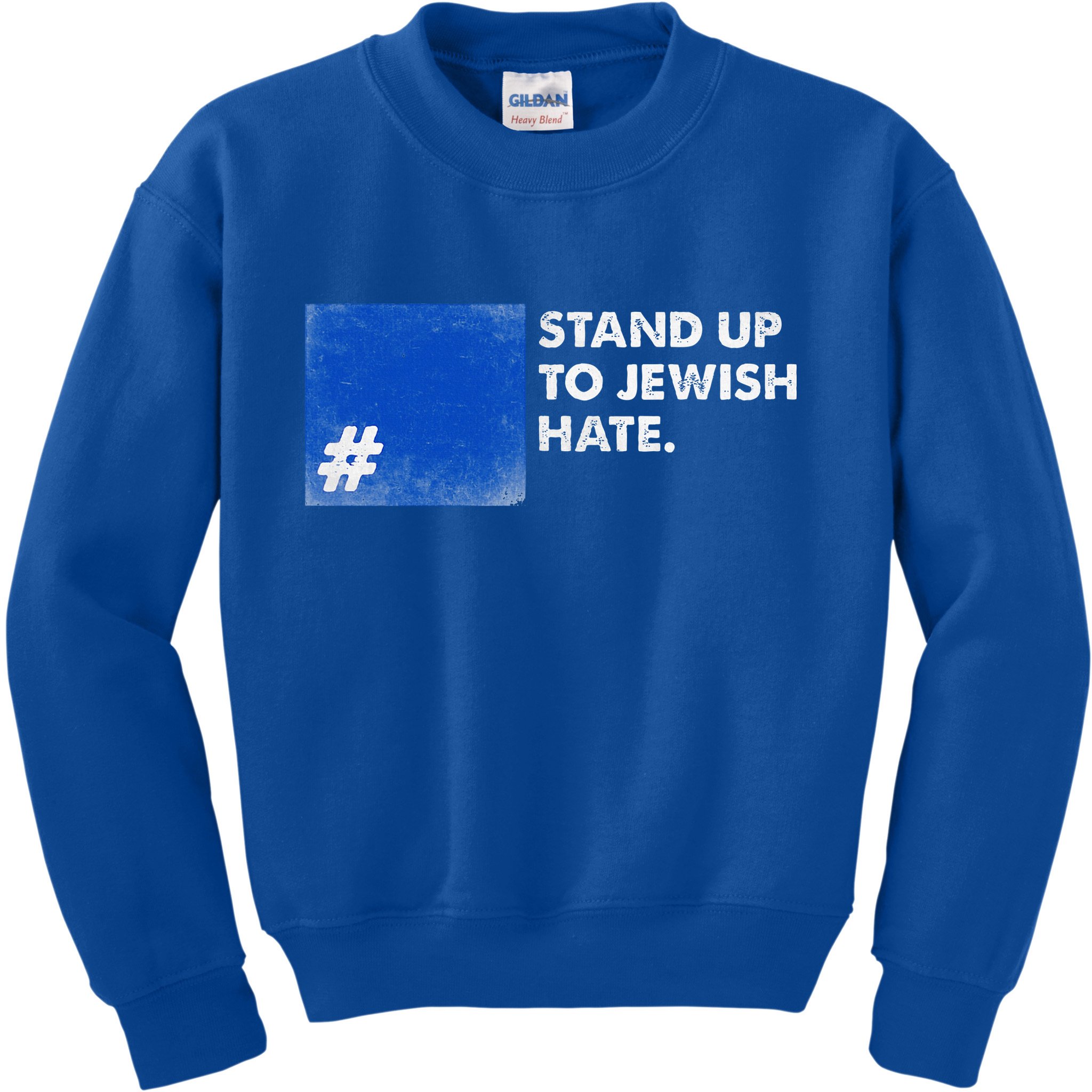 Stand Up To Jewish Hate Blue Square Support Israel  Kids Sweatshirt