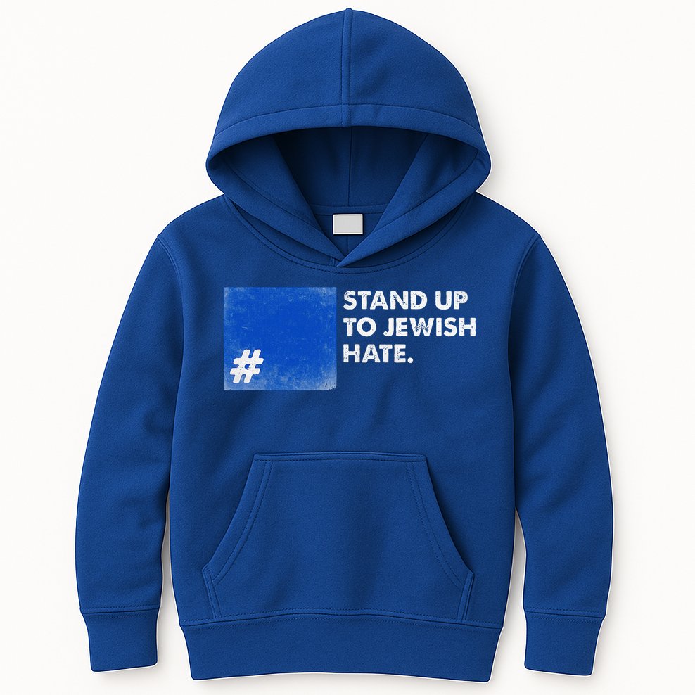 Stand Up To Jewish Hate Blue Square Support Israel  Kids Hoodie