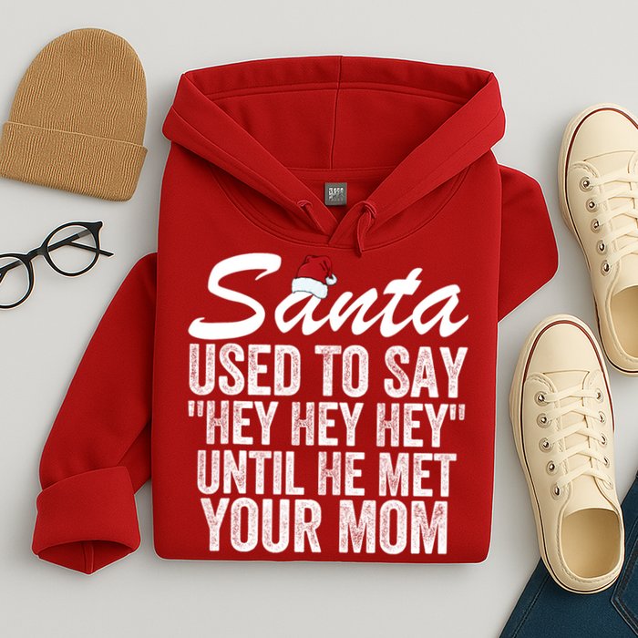 Santa Used To Say Hey Hey Hey Until He Met Your Mom Hoodie