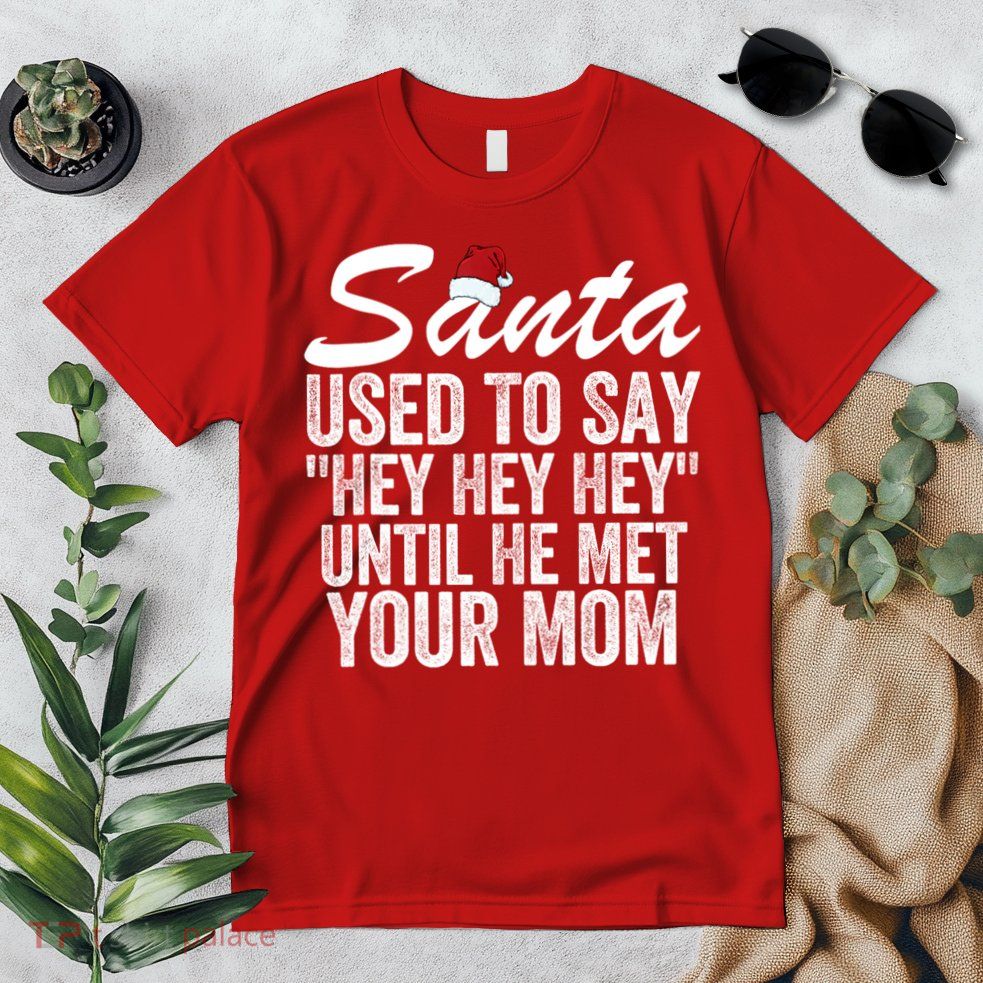 Santa Used To Say Hey Hey Hey Until He Met Your Mom Premium T-Shirt