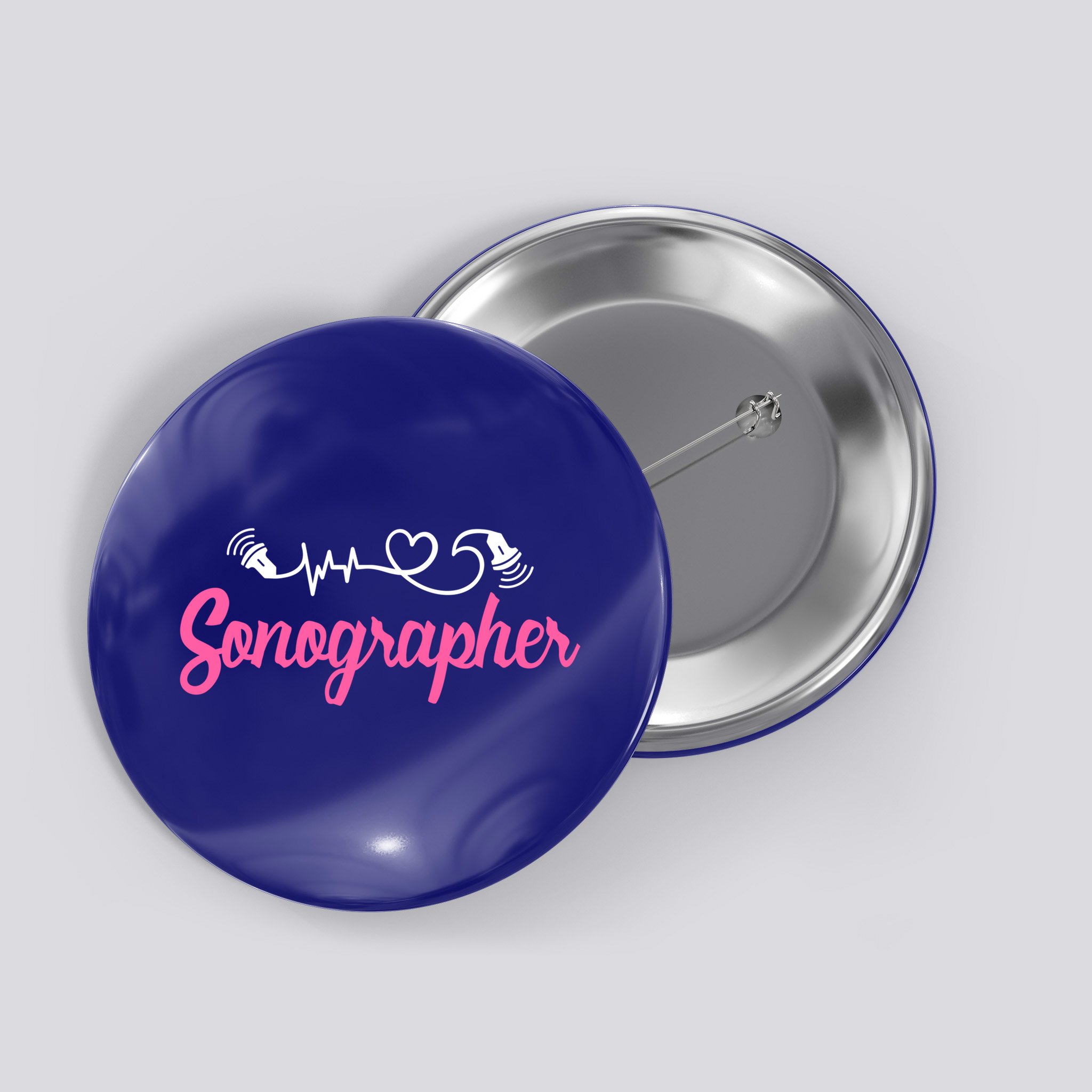 Sonographer Ultrasound Tech Sonography Technician Novelty Gift Button
