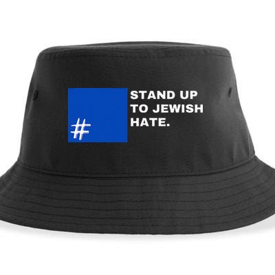Stand Up To Jewish Hate Blue Square Support Israel  Sustainable Bucket Hat