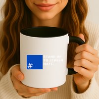 Stand Up To Jewish Hate Blue Square Support Israel  Mug