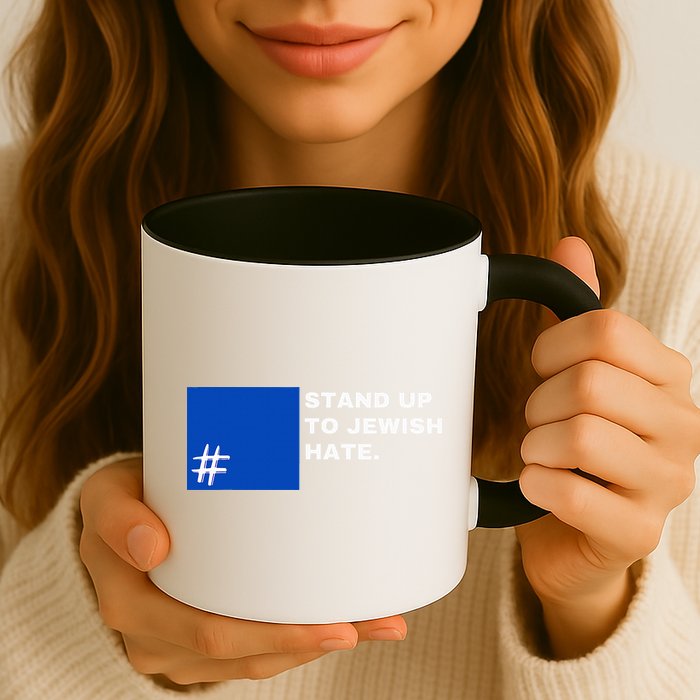 Stand Up To Jewish Hate Blue Square Support Israel  Mug
