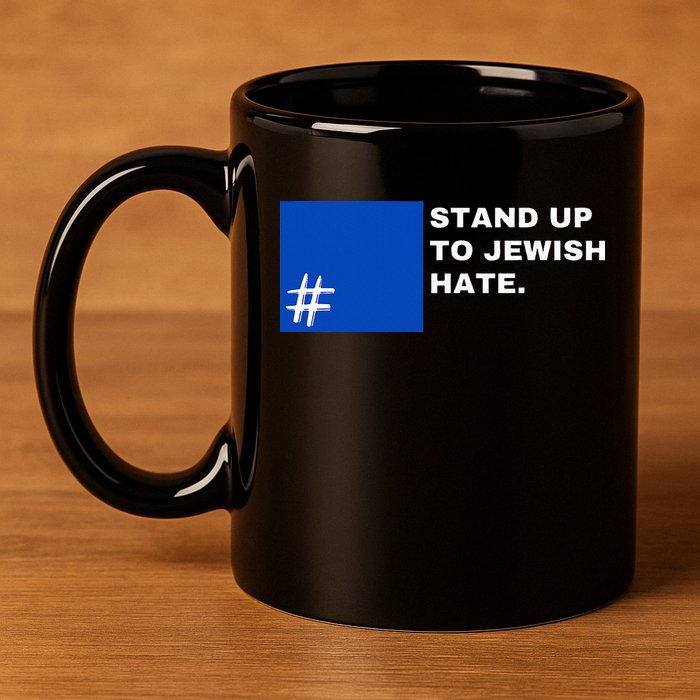 Stand Up To Jewish Hate Blue Square Support Israel  11oz C Handle Ceramic Mug