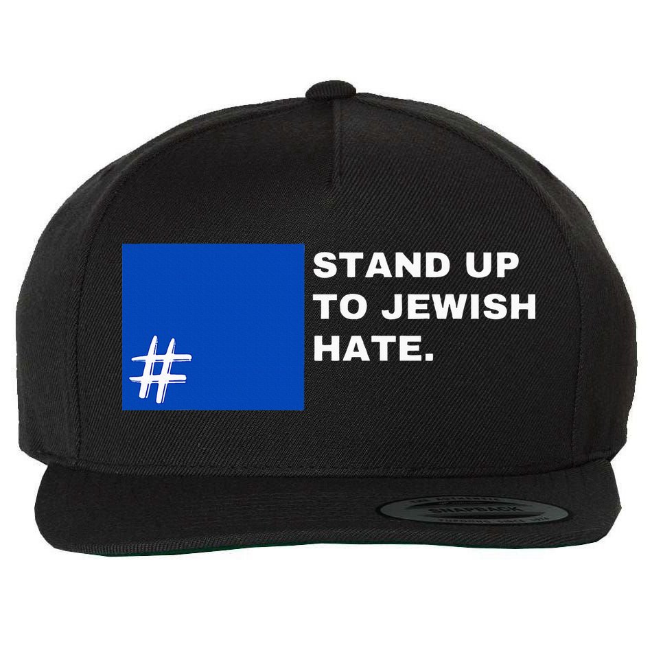 Stand Up To Jewish Hate Blue Square Support Israel  Wool Snapback Cap