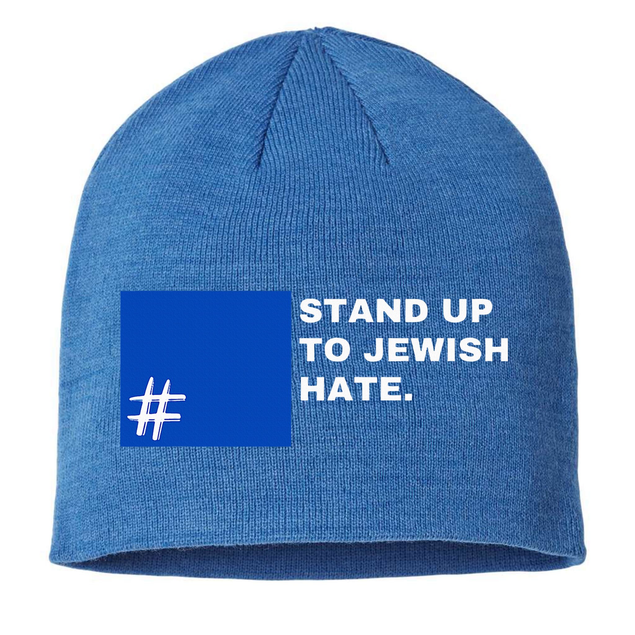 Stand Up To Jewish Hate Blue Square Support Israel  Sustainable Beanie