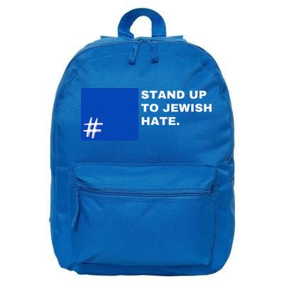 Stand Up To Jewish Hate Blue Square Support Israel  16 in Basic Backpack
