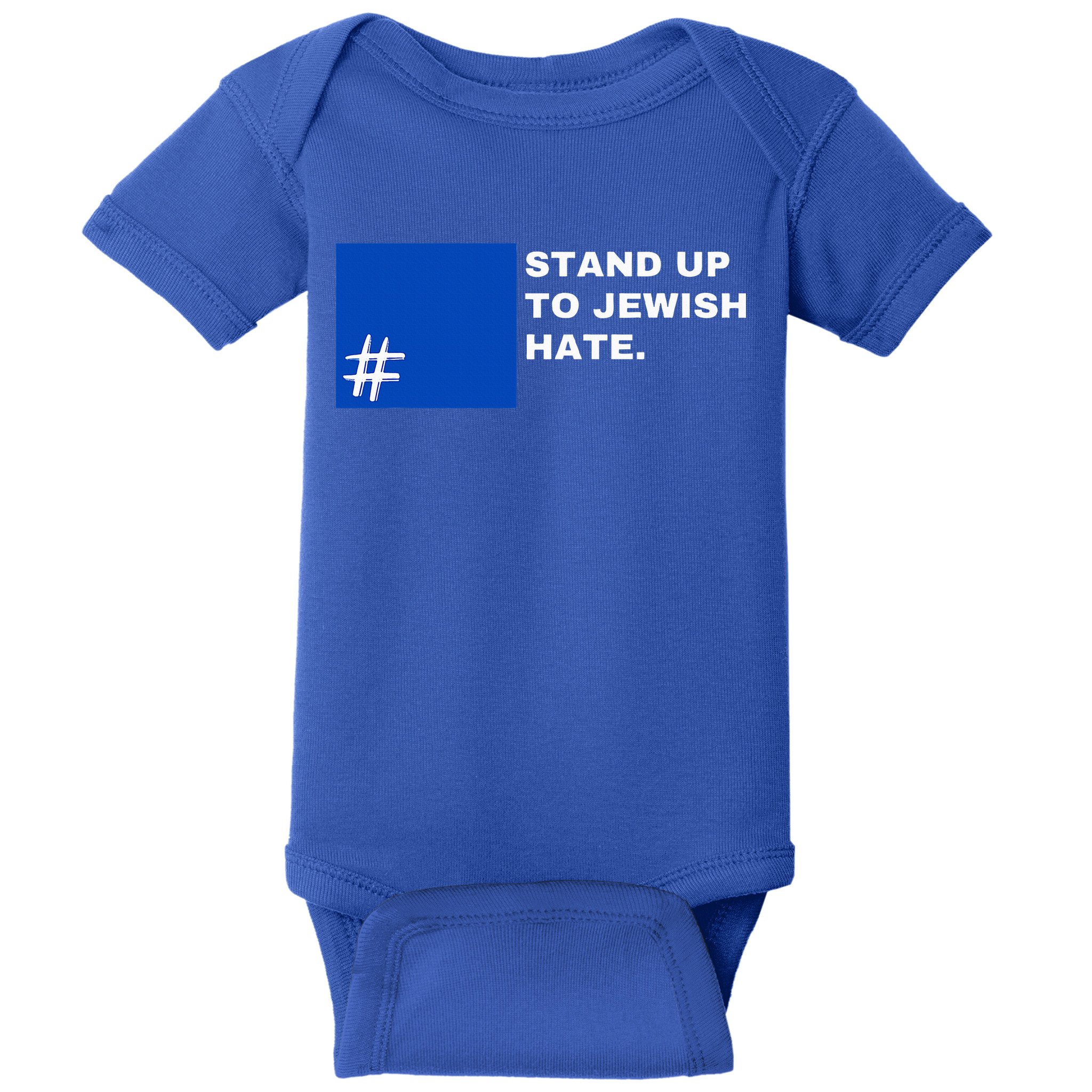 Stand Up To Jewish Hate Blue Square Support Israel  Baby Bodysuit
