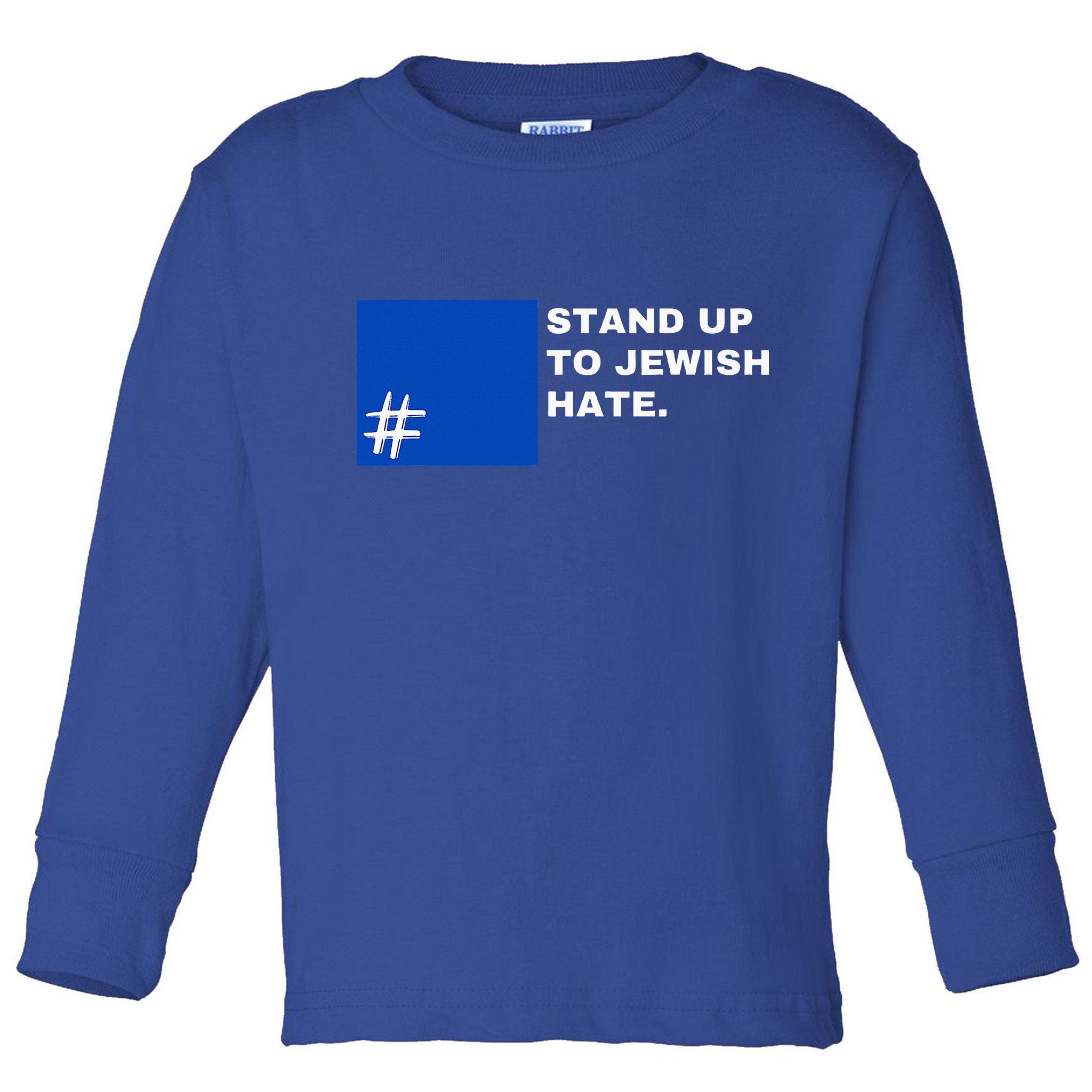 Stand Up To Jewish Hate Blue Square Support Israel  Toddler Long Sleeve Shirt