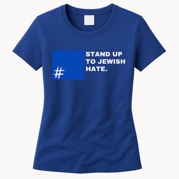 Stand Up To Jewish Hate Blue Square Support Israel  Womens T-Shirt
